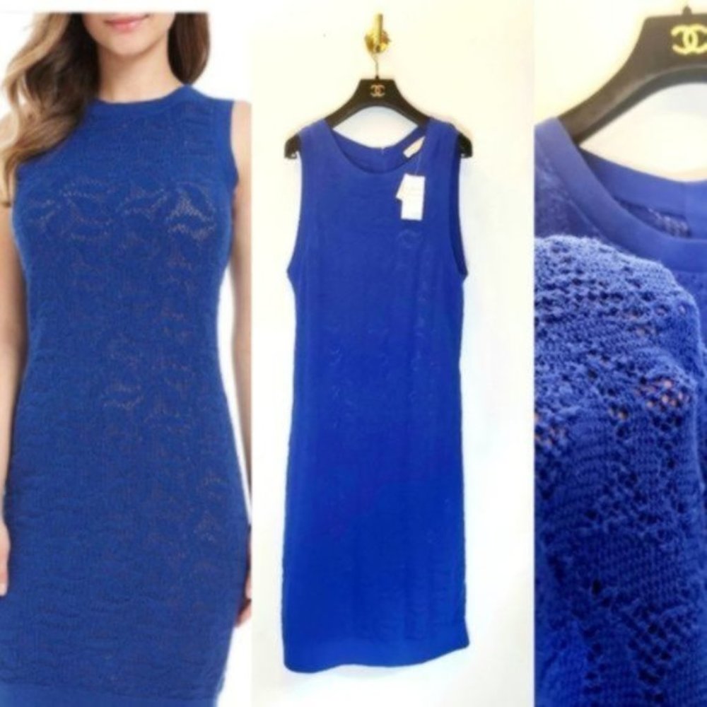 NWT Michael Kors Deep Blue Knit Sweater Dress - Picture 7 of 7